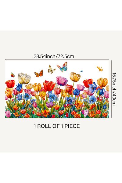 Choice CH-TM4072-003-QQ 1PCS spring tulip bushes static transparent non-adhesive static non-backing non-adh