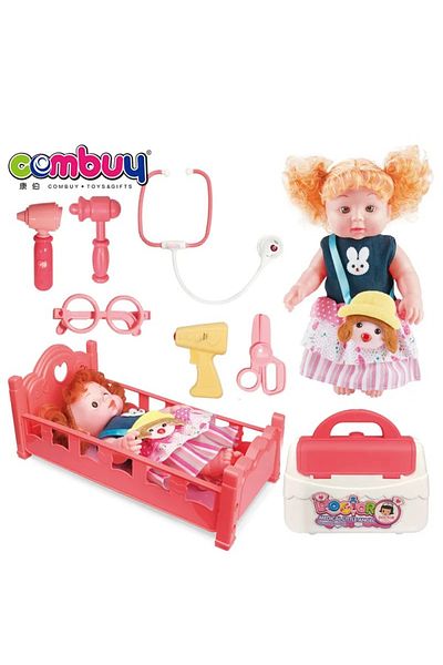 rexa Baby Doll with Bed and Accessories – 27 cm Pretend Play Set for Girls