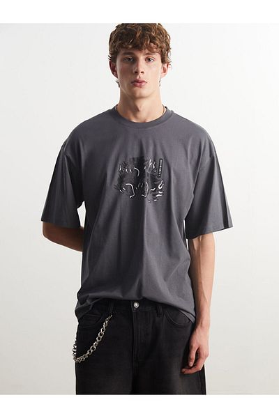 LC Waikiki New Season Crew Neck Printed Combed Cotton Men's T-Shirt - S5Ei36Z8