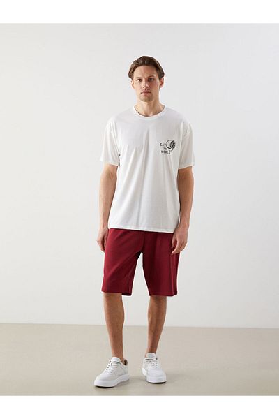 LC Waikiki New Season Crew Neck Κοντό μανίκι εμπριμέ χτενισμένο βαμβακερό ανδρικό Tisort - S5J829Z8