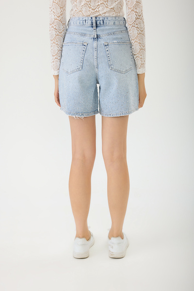 SEVİLEN Taş İşlemeli Denim Şort