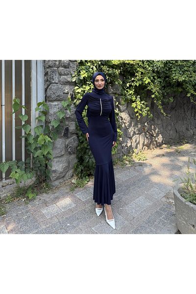 ENSA TESETTUR Φόρεμα Erva Stone Navy Blue