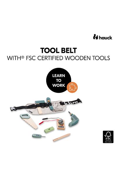 HAUCK Set of 9 tools and belt, Learn to Work, Hauck, Learn to Work