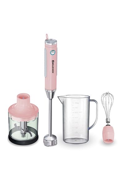 Muller Koch Mueller Koch 400W Hand Blender, Quadruple Stainless Steel Blade, Pink, Model MK-6035