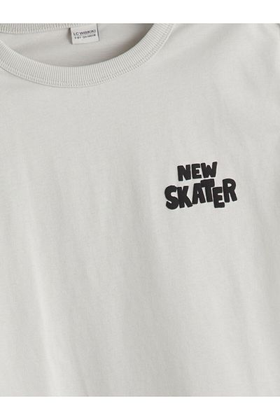 LC Waikiki Beige Crew Neck Boy's T-Shirt
