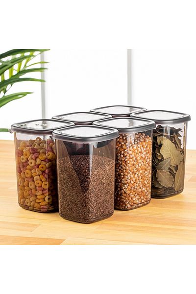 UnicUtil Set of 6 food containers, UnicUtil, Compact Sturdy, Anthracite