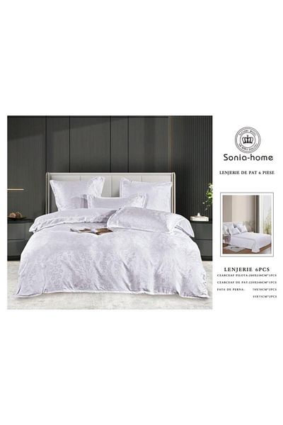 Sonia-home 6-piece satin cotton underwear – Sonia Home Pearl White Damask