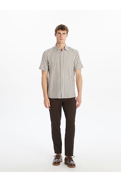 LC Waikiki New Season Regular Fit Short Sleeve Striped Men's Shirt - S5Nc46Z8