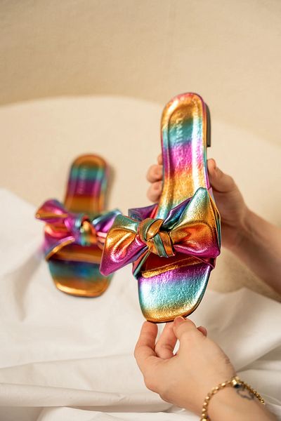 LAMİNTA Papuci de damă Pony Colorful Bow