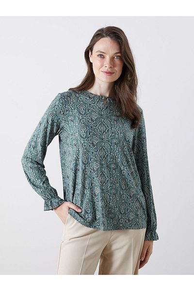 LC Waikiki Νέα σεζόν γυναικεία μπλούζα με μοτίβο Crew Neck - S5KG68Z8