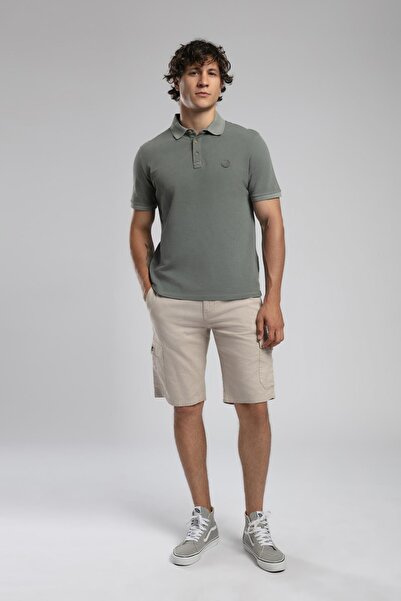 Lee Cooper Mules Erkek %100 Pamuk Polo Yaka T-Shirt Haki
