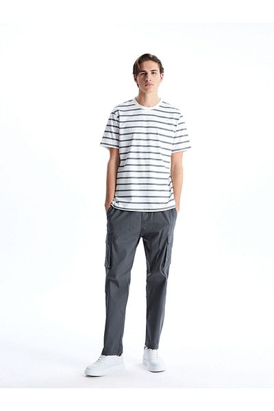 LC Waikiki New Season Crew Neck Striped Combed Cotton Men's T-Shirt - S52833Z8