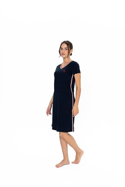 U.S. Polo Assn. Women's V-Neck Short Sleeve Casual Nightdress