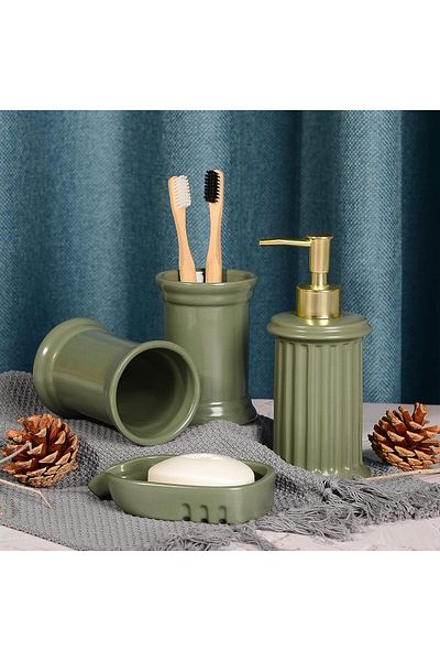 BosilunLife soap dish, ceramic, dark green, 13 x 2.6 x 9 cm
