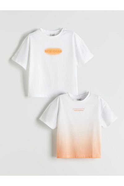 LC Waikiki White Crew Neck Girl's T-Shirt Pack of 2
