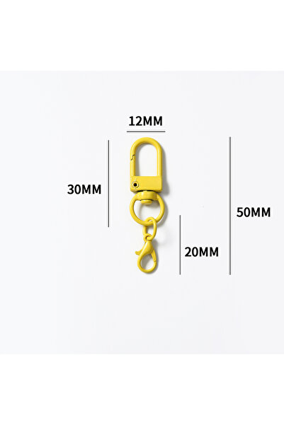 Choice 10 قطع من مشبك حلقة تسلق ملونة صفراء لامعة 10/50/100 قطعة سلسلة مفاتيح دوارة من أجل صنعها بنفسك K