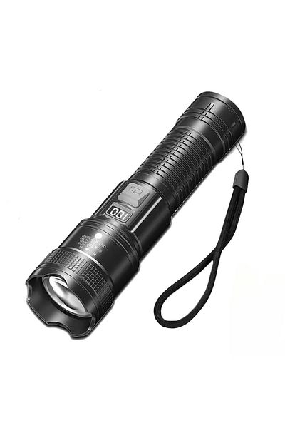 Choice S423-A Powerful LED Flashlight USB Rechargeable Camping Lantern Digital Display Flashlight Emergency