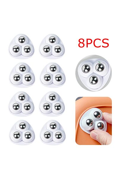 Choice 8PCS White Style A 12pcs Sticky Swivel Pulley No Noise Self Adhesive Universal Pulley Rotating Wheel