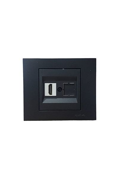 OVİVO Ovivo Grano Metallic Black HDMI Socket (Product Is Frameless)