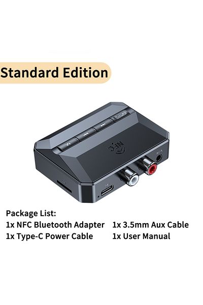 Choice Standard Edition NFC Bluetooth 5.3 Audio Receiver RCA 3.5mm AUX USB Wireless Adapter With MIC Suppor
