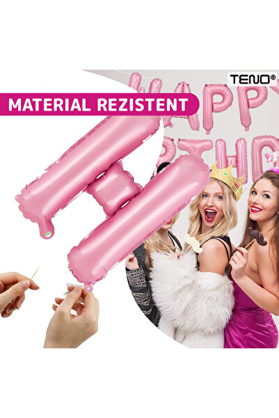 Teno Set of 13 Pink Happy Birthday Letter Balloons