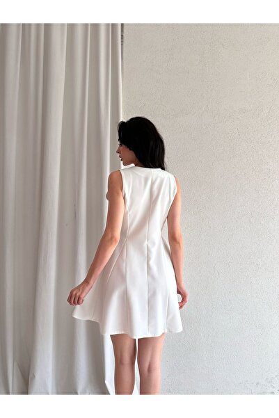 Mooi Butik KATHİA Mini Elbise 9764 - Beyaz