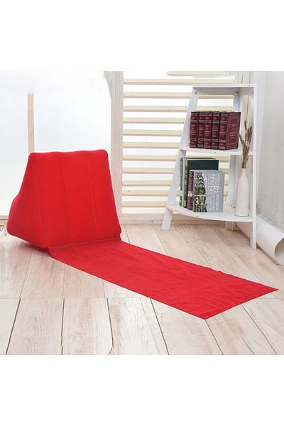 Choice 133x45x48cm red Inflatable Wedge Pillow With Mat PVC Flocking Travel Portable Back Support Triangle