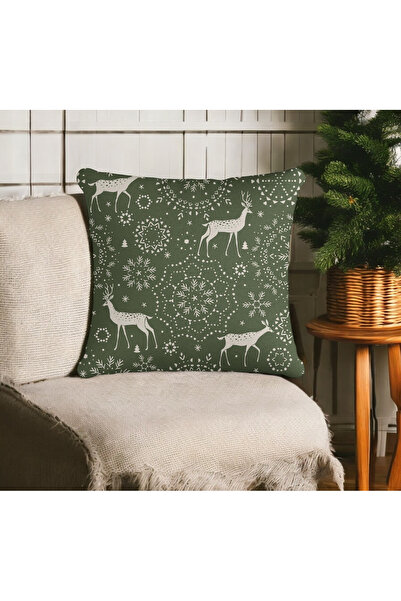 ASDİVA Față de pernă decorativă cu imprimare digitală verde Concept de Anul N...