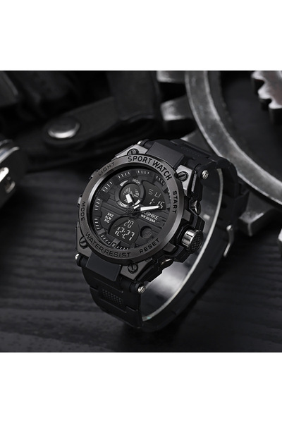 Choice ساعة يد سوداء أنيقة فاخرة مناسبة للأعمال، مزودة بتقويم، ساعات رجالية م...