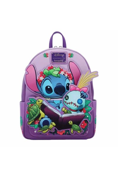 Choice3 حقيبة ظهر صغيرة حمراء للقراءة من ليلو وستيتش، مصنوعة من جلد البولي يو...