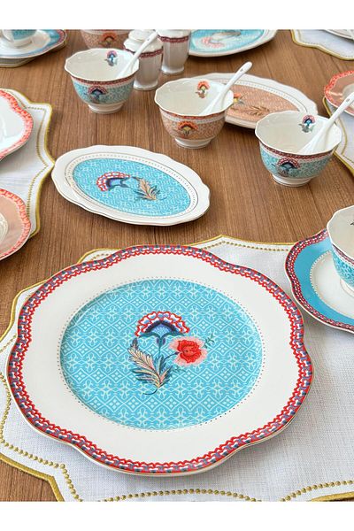 MD MİMOZA DEKOR Breakfast Set 42 Pieces Porio for 6 People