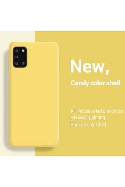 Choice A52 4G 5G Yellow Liquid Silicone Soft Phone Case for Samsung Galaxy A31 A41 A51 A71 A11 A21S A12 A22