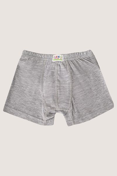 Arma Yıldız Boy's Plain Cotton Lycra Gray Boxer 6 Pack