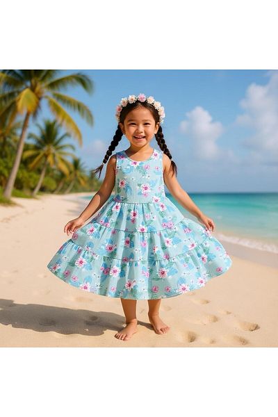 SeaBubbles Floral Girl's Dress