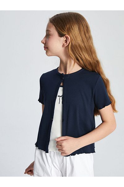 LC Waikiki Lcw Crew Neck Girls Crop T-Shirt and Singlet