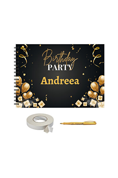 OEM Set Album foto / GuestBook botez, fetita cu poza, A4 landscape, 3 piese