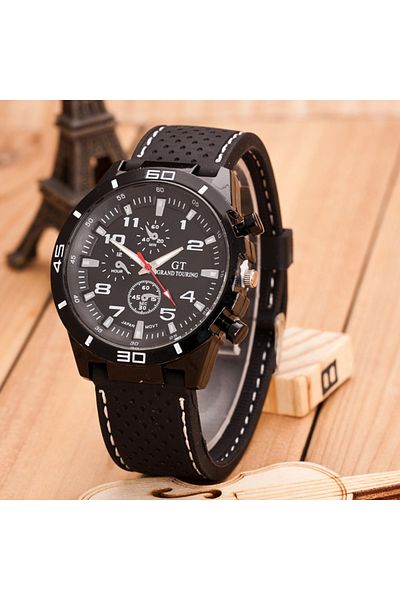 Choice Black White FashionBlack Leather Quartz Watch For Men Personality Round Watch Dial Watch Bracelet Se