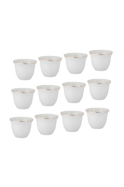 Dania 12-piece Arabic coffee cup set, porcelain, gold-plated
