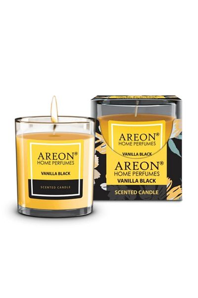 Areon Vanilla Black Scented Candle 120 g, Yellow