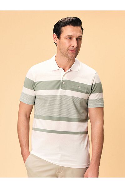 LC Waikiki New Season Printed Polo Neck Short Sleeve Pique T-Shirt - S5Ac57Z8