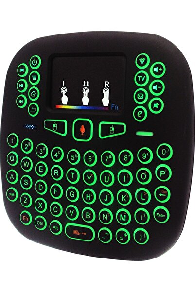İMEXTECH Bilişim Burada 2.4ghz I18 Mini Kablosuz Touch Pad Işıklı Klavye