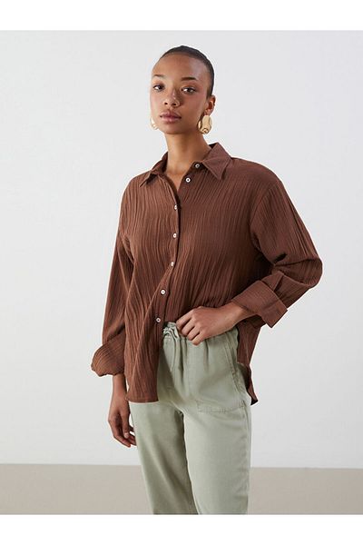 LC Waikiki Pink Textured Women's Shirt