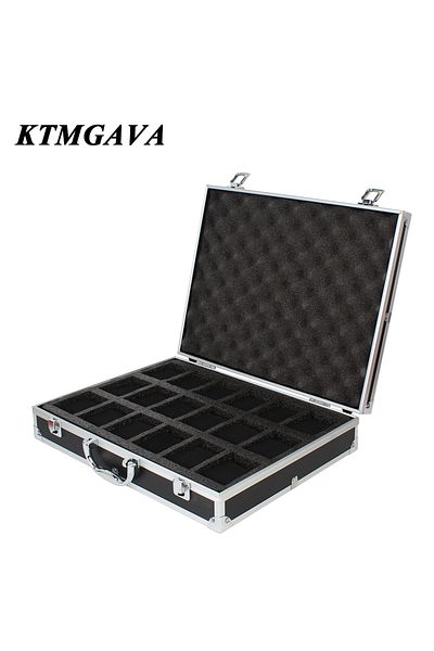 Choice black 18 Slots Luxury Premium Quality Watch Box Aluminum Alloy Product Storage Clock Box Collection