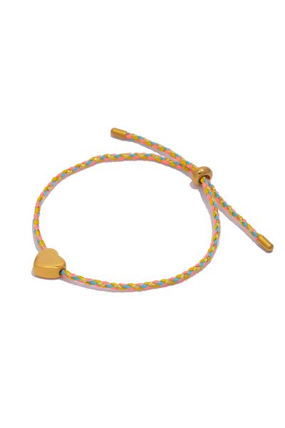 Choice yellow 1Pcs Heart Love Bracelet Colorful String Bracelet Couple Hand-Woven Adjustable Rope Jewelry f