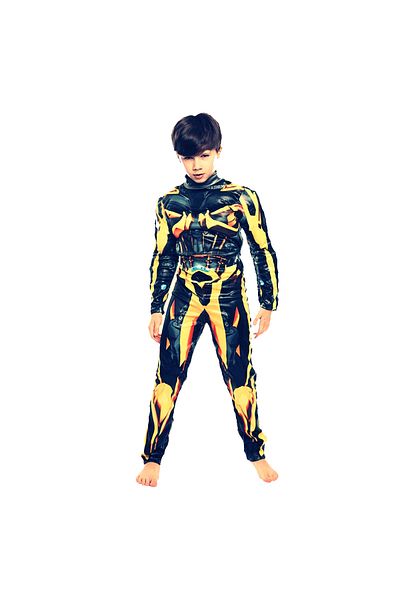 ALMİRA SOLMAZ TİCARET Bumblebee costume with muscles, Transformers, size M, 5-7 years