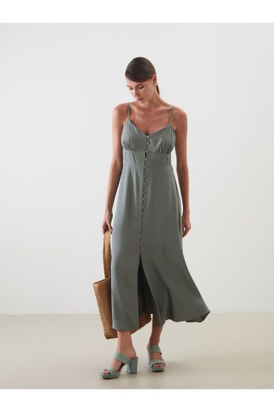 LC Waikiki New Season Heart Collar Strap Textured Dress - S5Nq33Z8