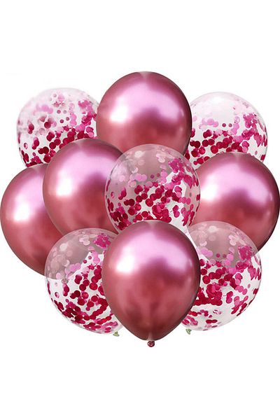 Teno Set of 10 Teno® Balloons, Confetti, one size, 2 colors, latex, pink