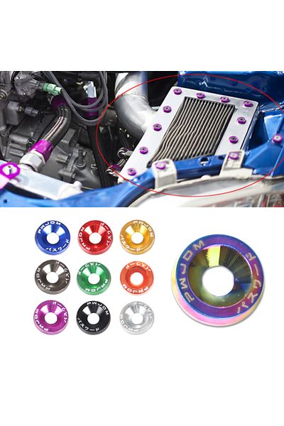 Choice Silver M6 Aluminum 10 Pcs/pack Car Modified Hex Fasteners Fender Washer Jdm Bumper Engine Concave Sc