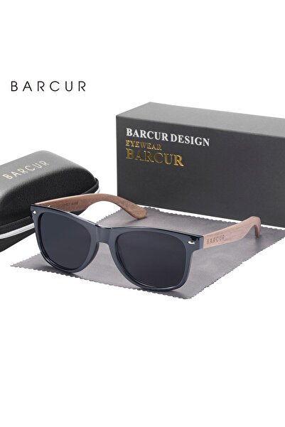 Choice Gloss Black BARCUR Natural Wooden Sunglasses Polarized Mens Sun Glasse...