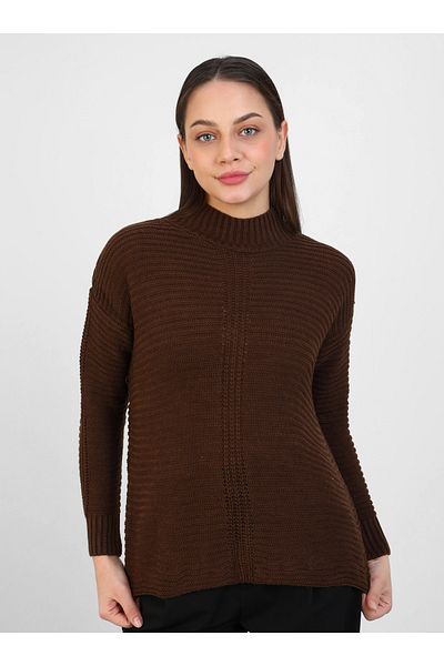 Por La Cara Knit tunic - brown - por la cara